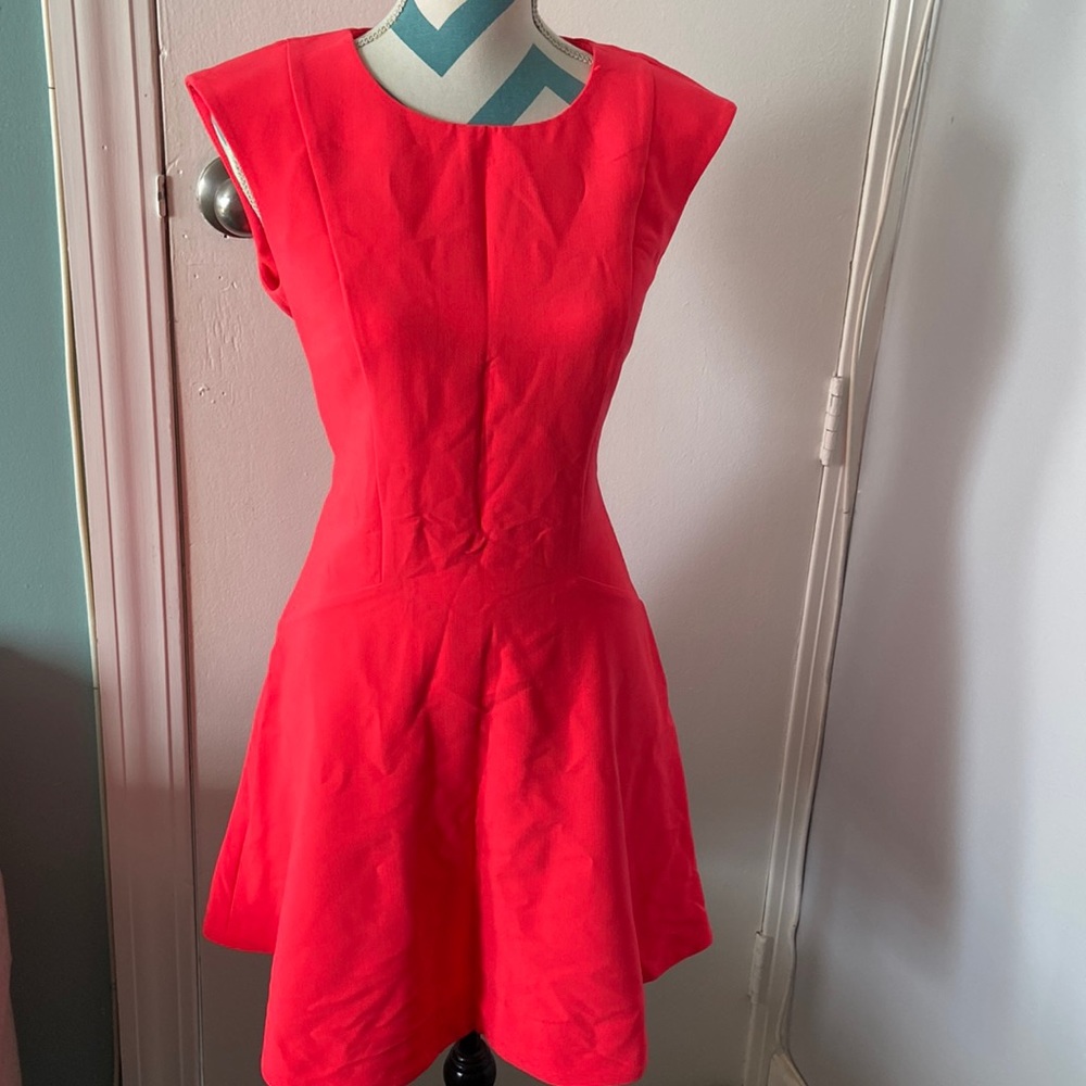 **New Fit & Flare Neon Pink Dress